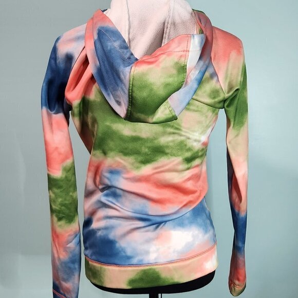 BURTON Full Zip Up Fleece Hoodie Sweatshirt Tie Dye Small         Lot D - Picture 7 of 9